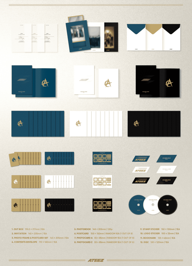 ATEEZ Album GOLDEN HOUR : Part.1 (Golden Hour Ver.) + Pre-Order Benefits + Esclusiva BolsVos